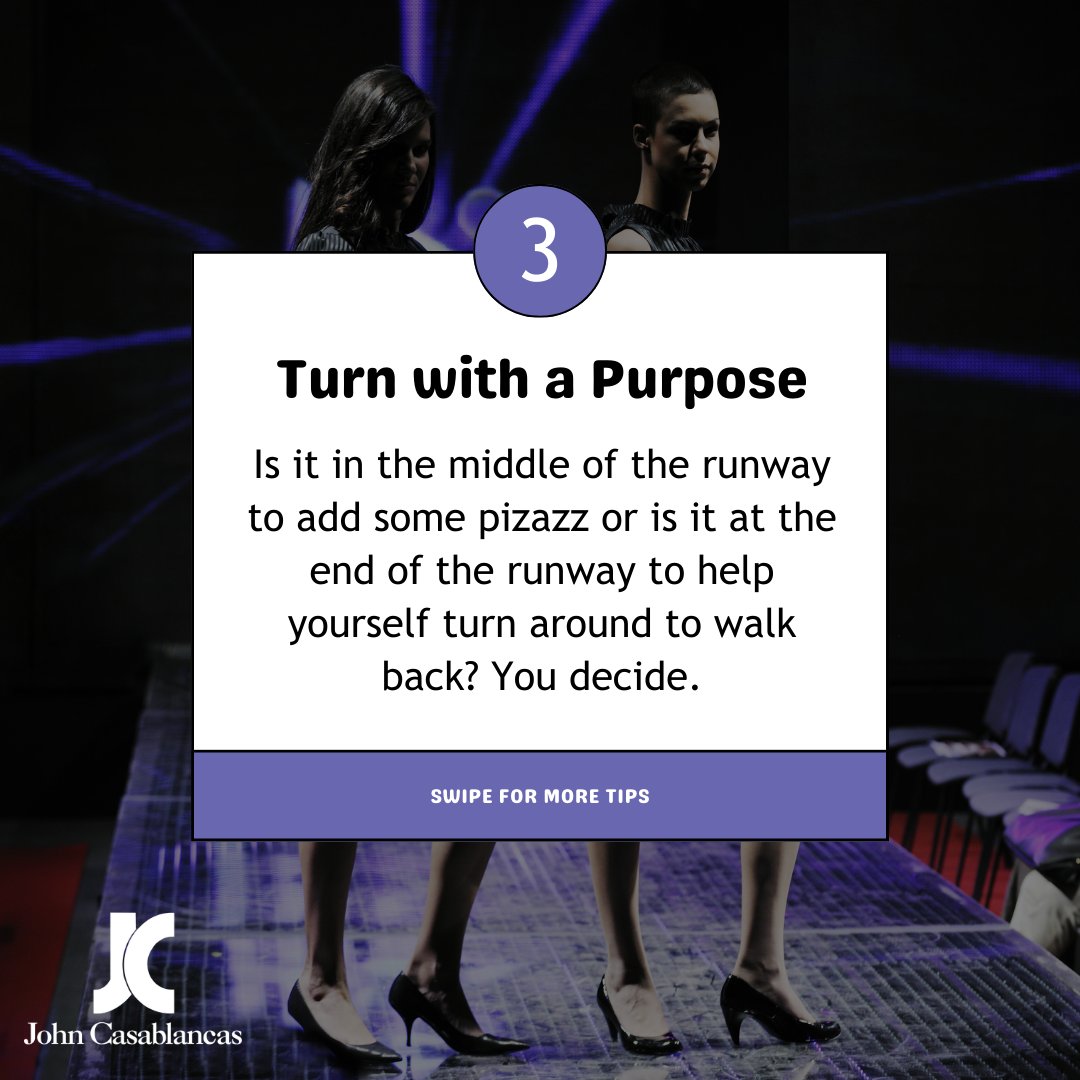 johncasablancas's tweet image. Nothing is more powerful in a model's arsenal than their turns. Here's how to master those seconds to wrap the audience around your finger. 😉 ✨ 
#RunwayTurns101 #WorkTheRunway #ModelingTips