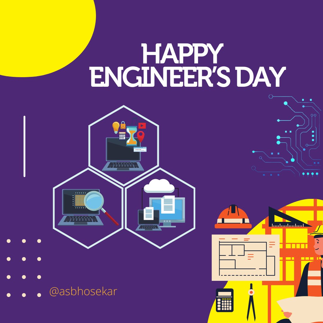 asbhosekar's tweet photo. 🎉🛠 Happy Engineers' Day! 🛠🎉

Engineers' Day in India is dedicated to the extraordinary life of Sir M Visvesvaraya, an engineer whose work has inspired countless others.

✨ #EngineersDay2023 #BuildingTheFuture #InnovationUnleashed https://t.co/5fY5OccfZ1