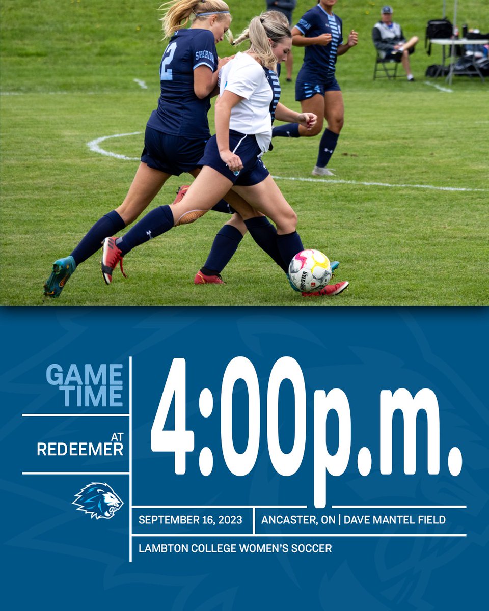 LambtonLions's tweet photo. Game Days coming to you as easy as 1, 2, 3, &amp; 4 (pm).

We've got your Saturday plans sorted for you! 

Our Women's Softball Program is at home for a pair of games against Mohawk, while our Men's and Women's Soccer Programs are on the road to take on Redeemer.

#DefendTheDen https://t.co/ppXhTnsQQm