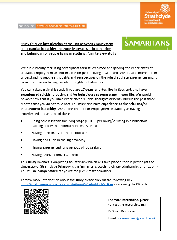 Dr Susan Rasmussen is looking for participants for this important study. Please share.