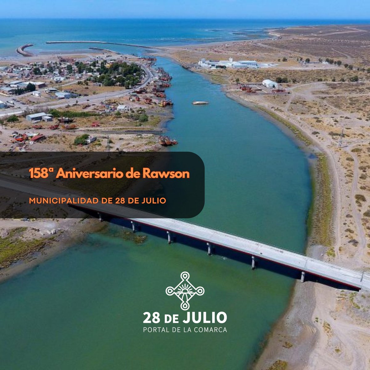 La Intendenta Adriana Agüero y su equipo de gobierno envían un afectuoso saludo al Intendente  Damián Biss, su equipo de gobierno y toda la población de la ciudad de Rawson en su 158° Aniversario.
#28DeJulioChubut #PortaldelaComarca #intendenciaAdrianaAgüero