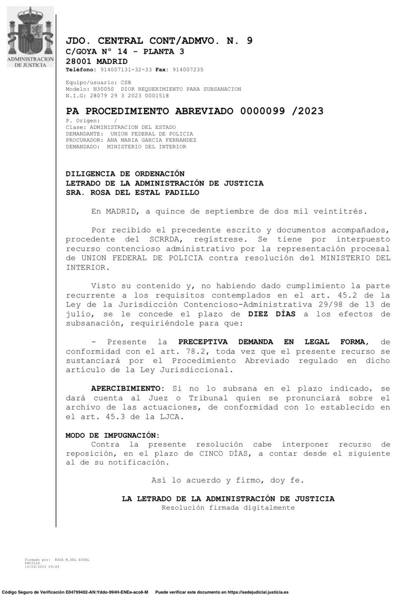 ufpol's tweet photo. Admitido a trámite el recurso contra las Medallas de Plata interpuesto por la UFP. Hemos sido los primeros en interponerlo y la primera denuncia admitida. #ufpcrece #trabajamosparati https://t.co/2Vr0ILXYkv
