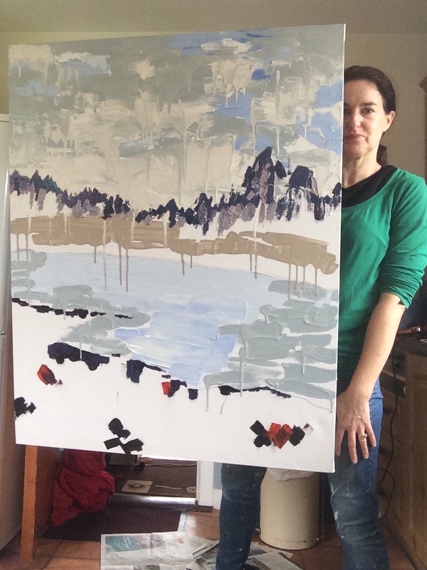 missaudreyhenry's tweet image. Little heart developed in the bottom corner. It wasn’t my intention but it’s definitely staying #makeart #funfridayvibes #irishart #impasto #painting #largecanvas #oilpaintingart