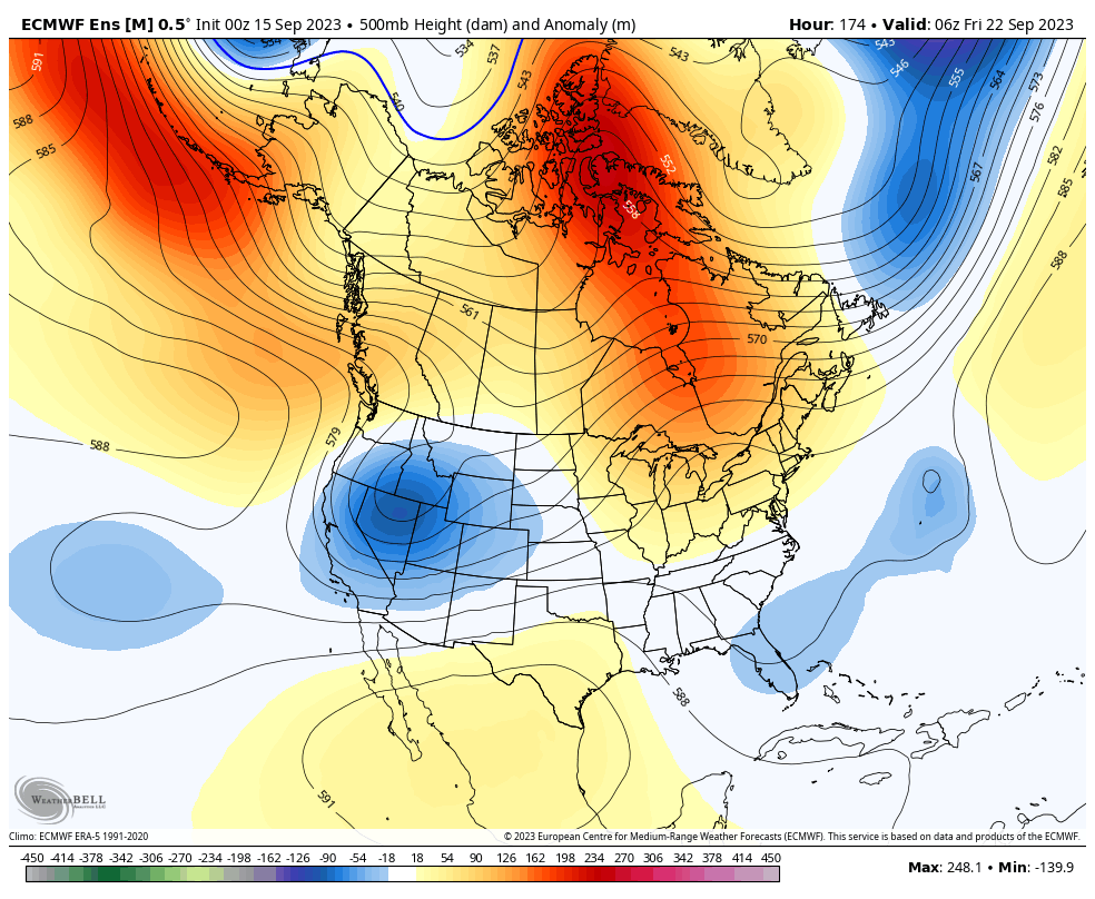 TahoeWeather's tweet image. Keeping an eye on the pattern in the 6-10 day outlook period. It looks cooler and possibly unsettled. We'll keep an eye out for any systems that could bring in some early-season light snowfalls to the upper elevations during the last 10 days of September.
