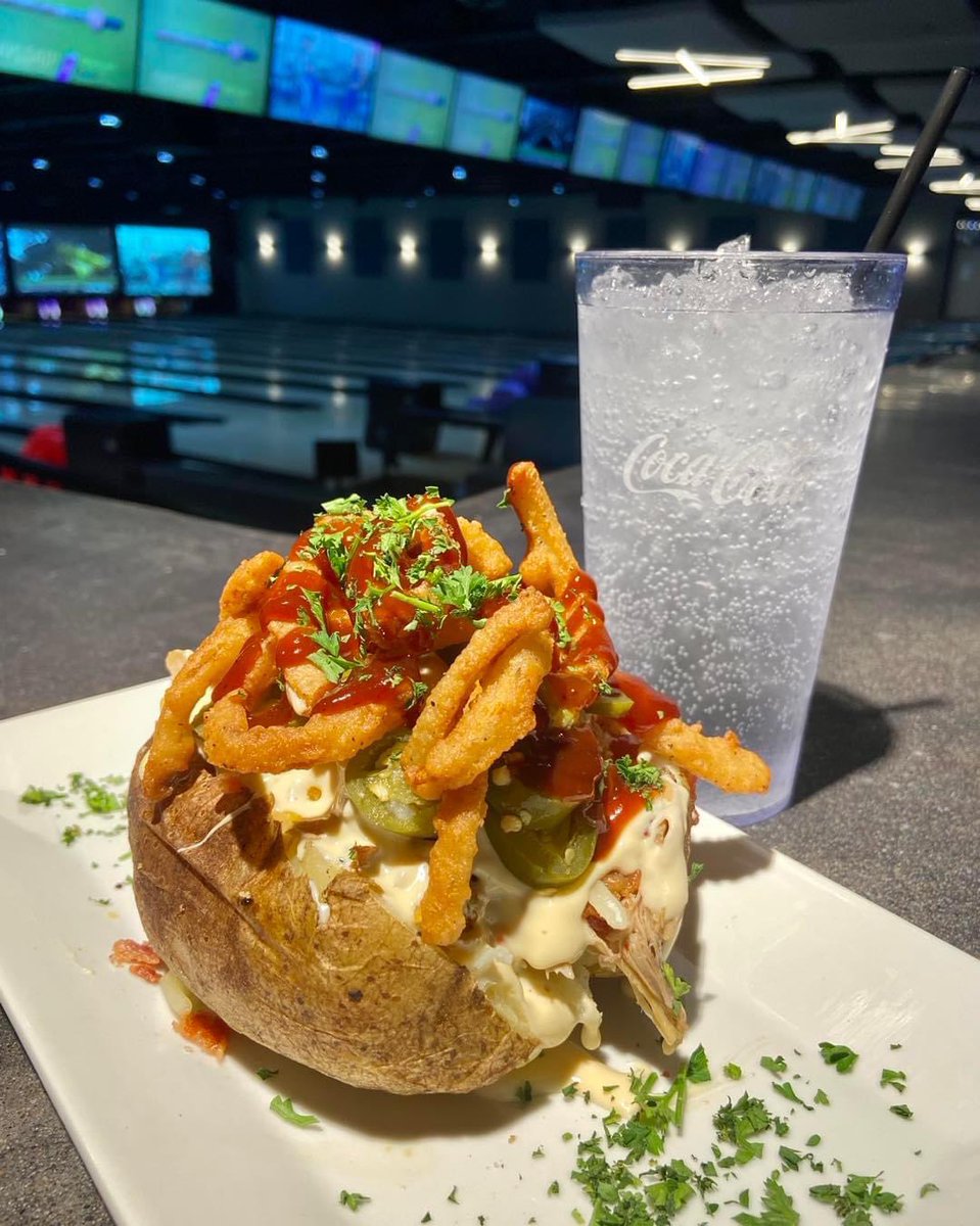 Today’s Special: Loaded Baked Potato

A baked potato topped with our house pulled pork, queso cheese, bacon bits, fried onion straws, jalapeños, and barbecue sauce, served with choice of soft drink for $9.99.