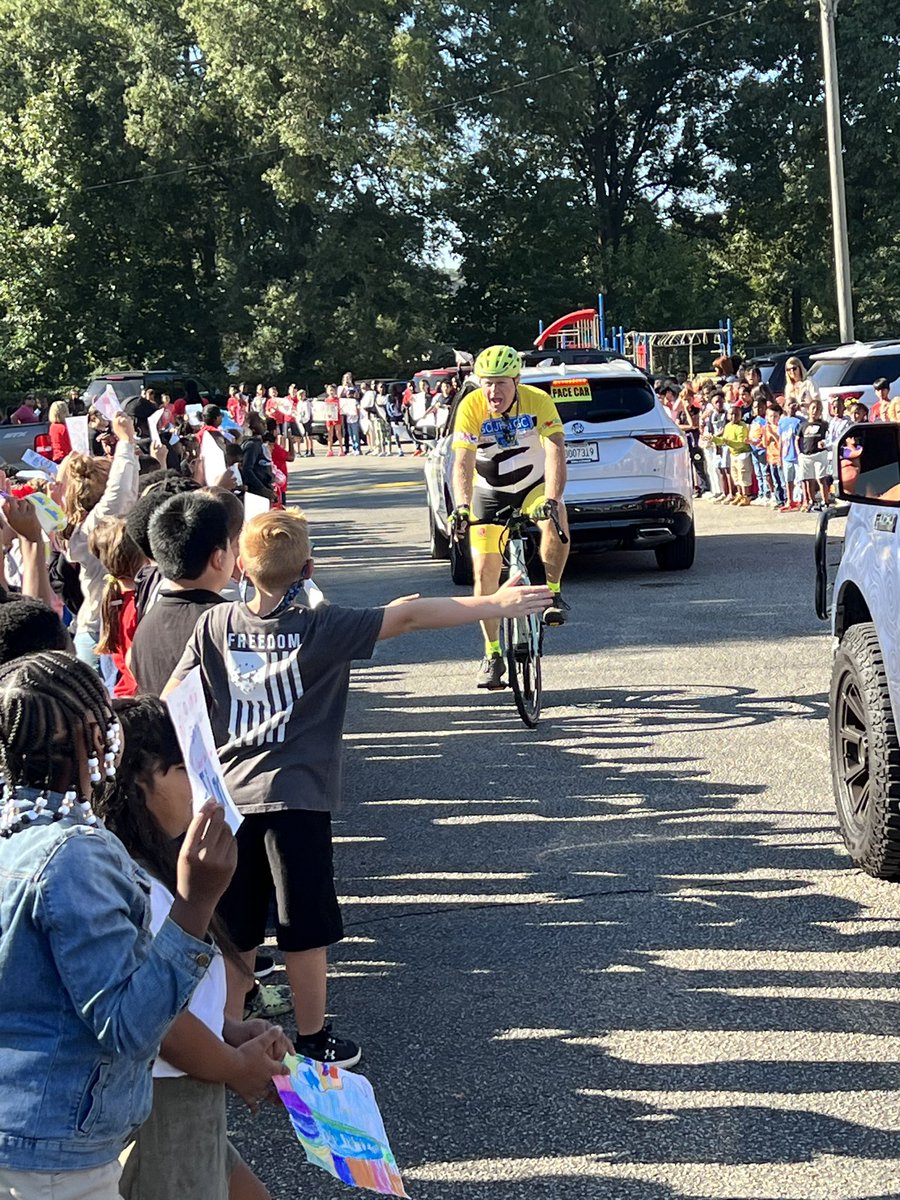 pope_school's tweet photo. 🐾Pedal Parade - We are PANTHER PROUD to announce a $2185 donation to @LeBonheurChild via GO JIM GO! @3onyourside #WeArePopePanthers #BelieversUnite🐾 https://t.co/Z3PTpW2vS7