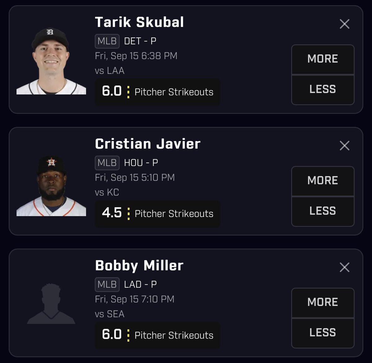 HollowPicks's tweet photo. Value Secured Last Night 🔒🔥

-All Three Plays Bumped On Prizepicks
-Mezii Cashed On Parlay ✅

-Skubal odds are -160 
-Javier Secured Push Value
-Bobby Miller -142

#mlb #csgo #value #nuke #tarikskubal #cristianjavier #bobbymiller #dodgers #twittergambling #odds #fanduel #ball https://t.co/7VfdOAuG2N