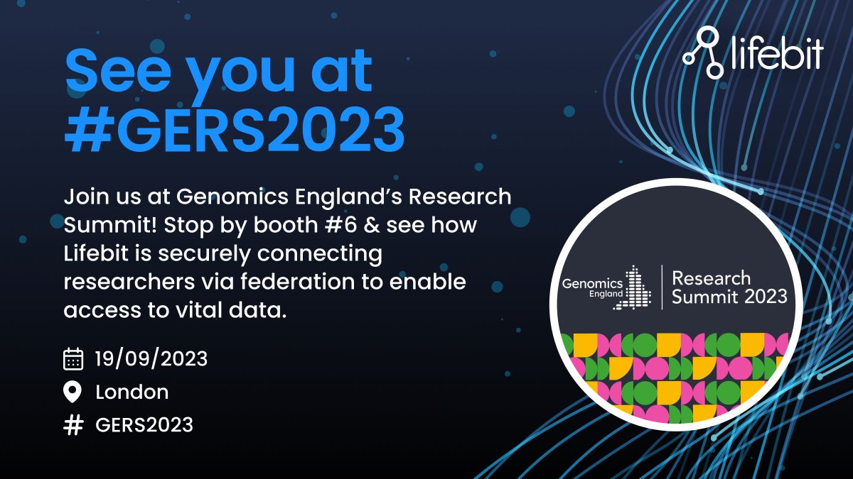 thorbenseeger's tweet photo. Excited for #GERS2023 next Tuesday! The @lifebitAI team will be at booth 6 at @GenomicsEngland's Research Summit on September 19th. Let's dive into discussions about how federated technology is reshaping genomic research. See you there! https://t.co/tJl8p1flKv #Lifebit https://t.co/U6m6KP71Yv