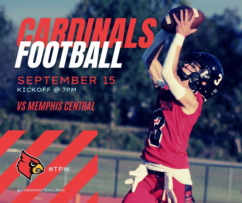 CardFootballBHS's tweet image. It’s game day!!! Grab your CARDINAL red, white, and blue and support your Cardinals on America night! #TPW