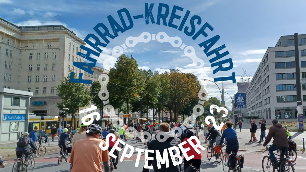 Wir protestieren fürs Klima, die CDU kürzt Radwege zusammen. Fuß und Rad sollen sich den Gehweg teilen. Radstreifen auf bis zu 1,25 Meter verkleinert werden. Das ist ein Witz. Ein Rückschritt in die 70er. Wir sagen 'Nein'. Deswegen: Morgen Fahrrad-Demo, 14 Uhr Potsdamer Platz.