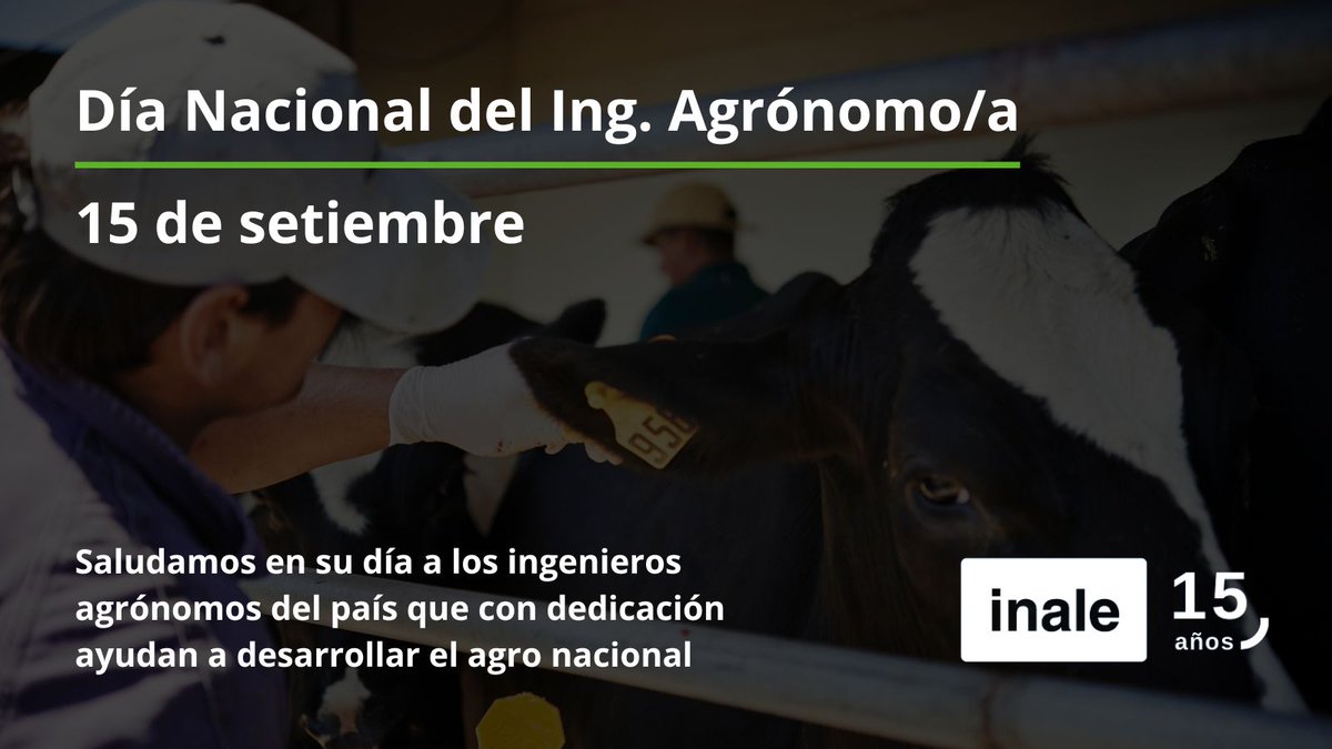 INALE_UY's tweet photo. Desde #INALE le deseamos un feliz día a los Ing. Agrónomos del país que con pasión y esfuerzo contribuyen al desarrollo del agro uruguayo 🇺🇾 https://t.co/UlpthGvEj7