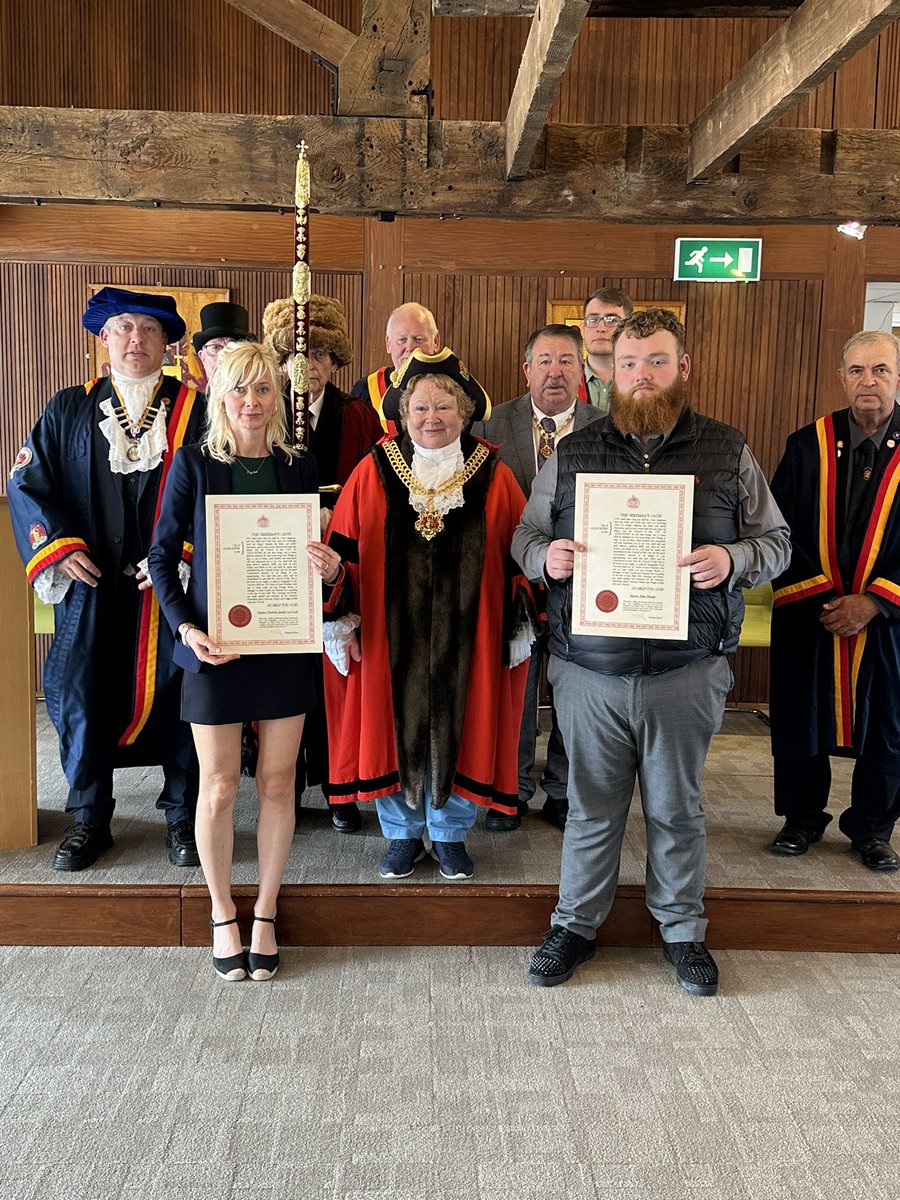 Congratulations to Sophie and Aaron who took the oath of a Freeman today🎉🎉