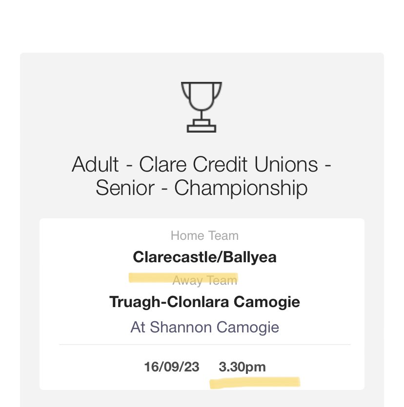 Corachaitlin's tweet photo. @ClareCamogie The fixture committee really put a lot of thought into this. https://t.co/z7YAtzl75s
