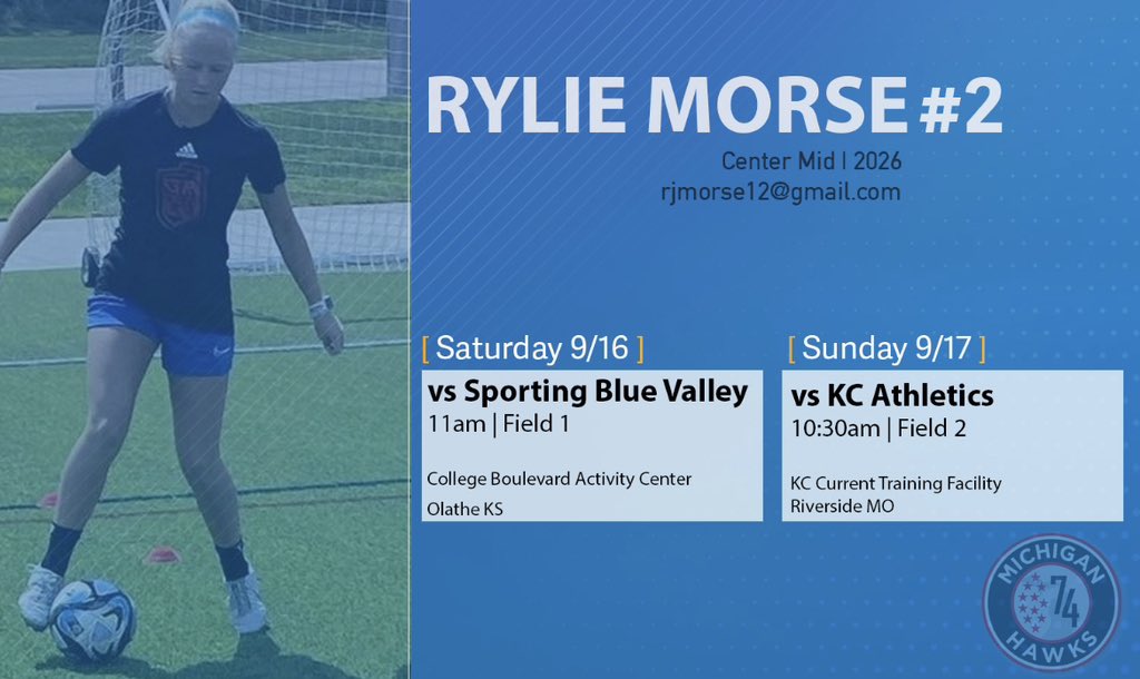 Excited to finally kick off my fall season with Hawks! 
<a href="/USYNT/">U.S. Soccer YNT</a> 
<a href="/ImYouthSoccer/">ECNL/GA/Recruiting/College Soccer</a> 
<a href="/TopDrawerSoccer/">TopDrawerSoccer</a> 
<a href="/TheSoccerWire/">SoccerWire</a> 
<a href="/Michigan_Hawks/">@Michigan_Hawks</a>