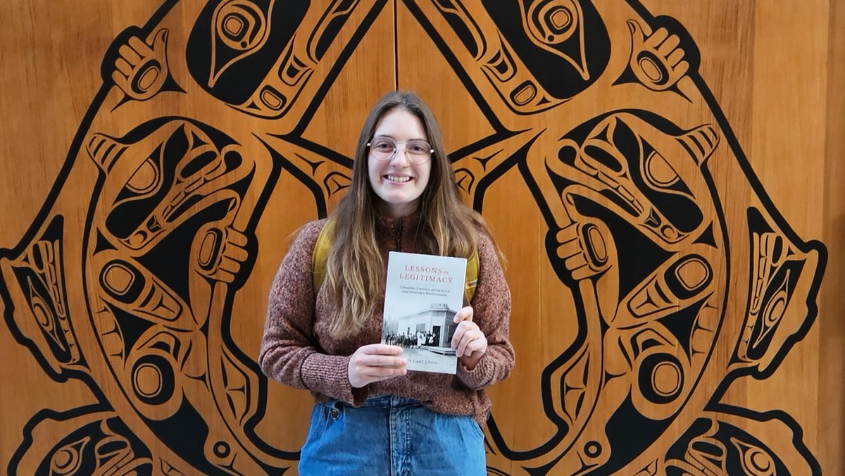 UBCLonghouse's tweet photo. @SeanCarleton @N8V_Calgarian Jessica Groat of the Mountain Métis of Jasper House, Métis Nation of Alberta, and 2nd year student (Masters of Public Health), was the lucky book winner. Congrats to her and thanks again, Sean. https://t.co/lT1ZTEvT2k