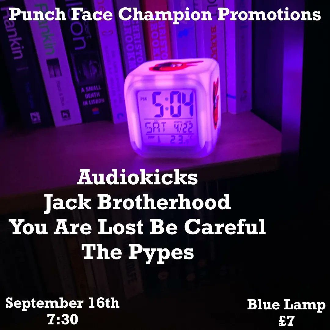Tomorrow night! @audiokicksband @jackbromusic @URLostBeCareful The Pypes All at the Blue Lamp