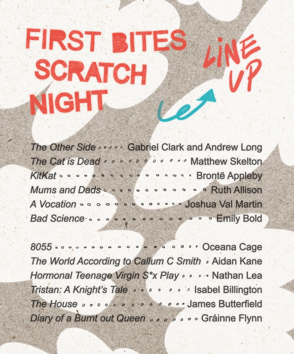 switch_mcr's tweet photo. #firstbites Scratch Night LINE UP!
A night of short plays and extracts with the @octagontheatre 🎭 Created and performed by all of us here at SwitchMCR.
What are you waiting for..?
GET TICKETS: https://t.co/LqGZtlDerp https://t.co/zDTezxRA4P