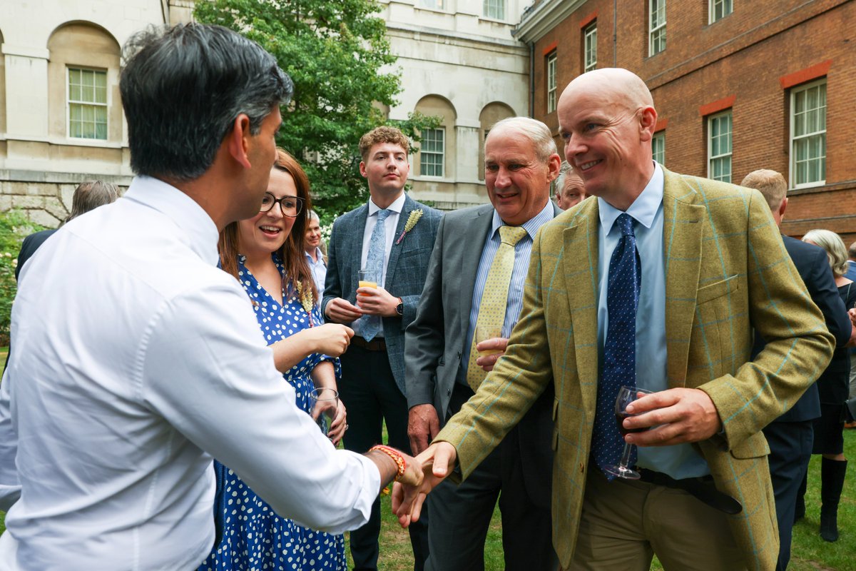 RishiSunak's tweet image. On Wednesday I joined @ThereseCoffey in welcoming some of our fantastic farmers to Downing Street to thank them for the work they do to feed the nation.

Farmers know I’ll always have their back.