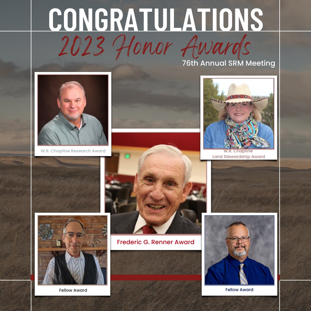 There's still time to submit nominations for some of SRM's TOP HONOR AWARDS for 2024. Submissions for: 🏆 Frederic G. Renner 📝 W.R. Chapline Research 🌾 W.R. Chapline Land Stewardship 🤝 Fellow are OPEN through OCTOBER 1, 2023. ow.ly/Hp5050PLHL8