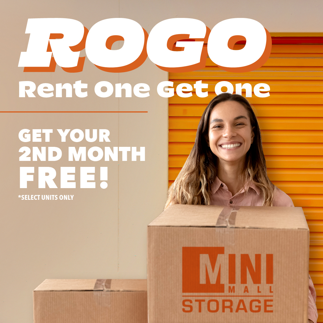 Renting with Mini Mall just got even better! 🎉

Rent a #storageunit for one month with us and enjoy the second month absolutely #FREE!

Start saving: bit.ly/3DIXyIW

.
.
.
.
#storage #selfstorage #rogo #bogo #rentonegetone #promotion #offer #storagesolutions