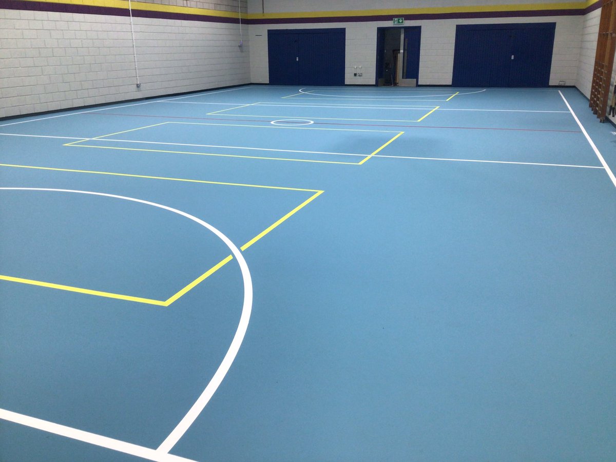 We’re coming to the end of our sports hall refurbishment, with the markings added to the floor today and the space ready to use now next week. Mr Judd can’t wait!! #Intrepid #MoorlandsWay #MoorlandsSport
