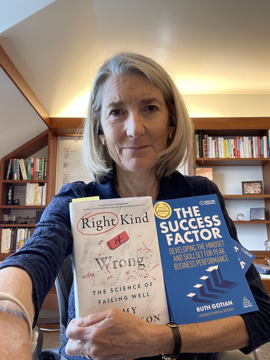 AmyCEdmondson's tweet photo. Thrilled to receive @RuthGotian’s great new book!
What a pair: Failure & Success… two sides of the same valuable coin
#RightKindOfWrong #SuccessFactor #Failure #Success https://t.co/gKx4tOZDTI