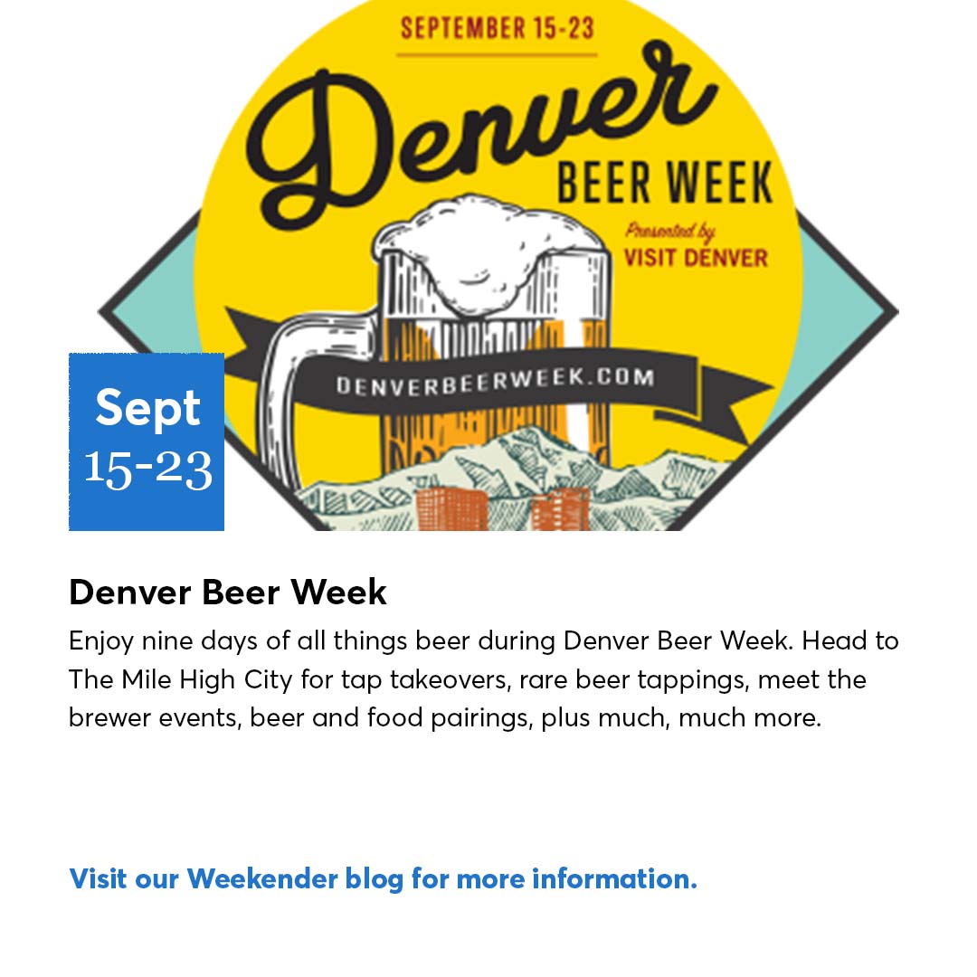 visitdenver's tweet photo. ✨Denver Weekend Events✨ Experience #DenverBeerWeek throughout Denver, Hop Festival at Chatfield Farms and more! Go to our weekender blog to learn more about Denver’s top featured events: https://t.co/ZnVF5wC1i9 https://t.co/OU00Om0vnH
