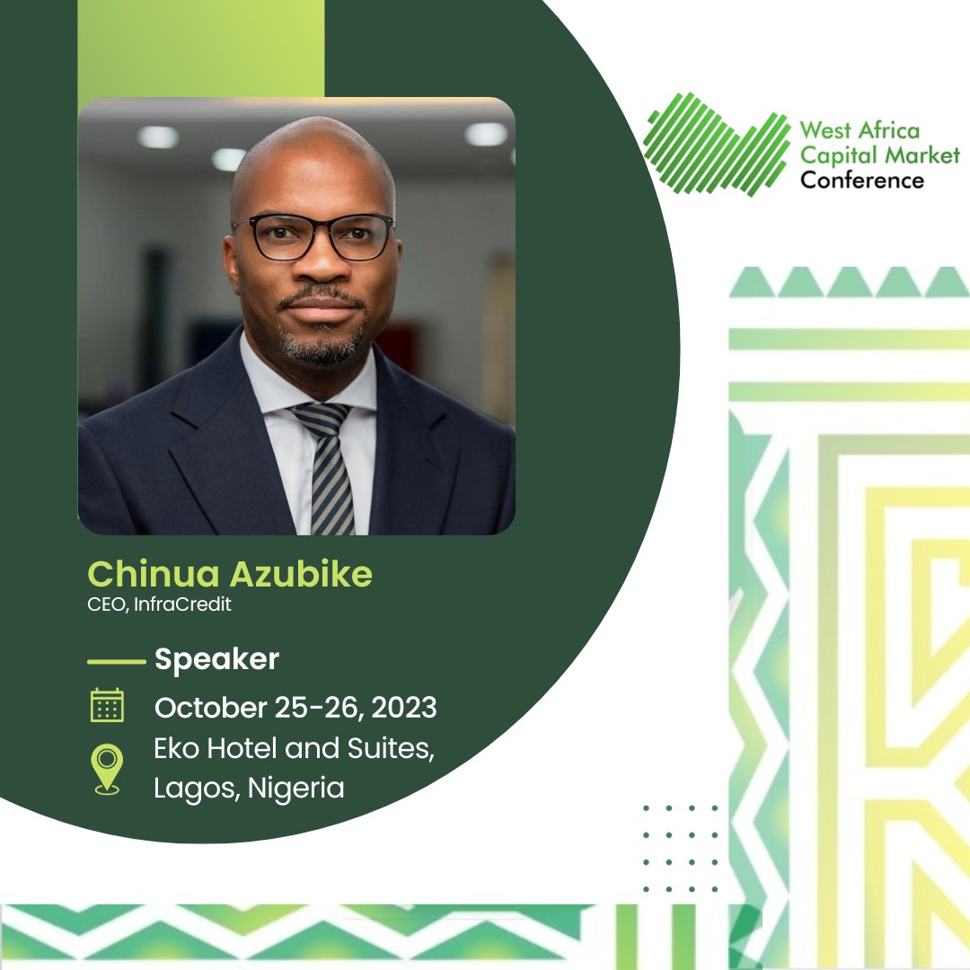 WACMaC2's tweet photo. Always a pleasure to have Chinua Azubike, CEO of @InfraCredit share his insight and knowledge at #wacmac. Chinua and @InfraCredit have been avid supporters of #wacmac and the integration agenda. #wacmac2023 #FinanceFriday #meetthespeakers https://t.co/yCYaM18neQ