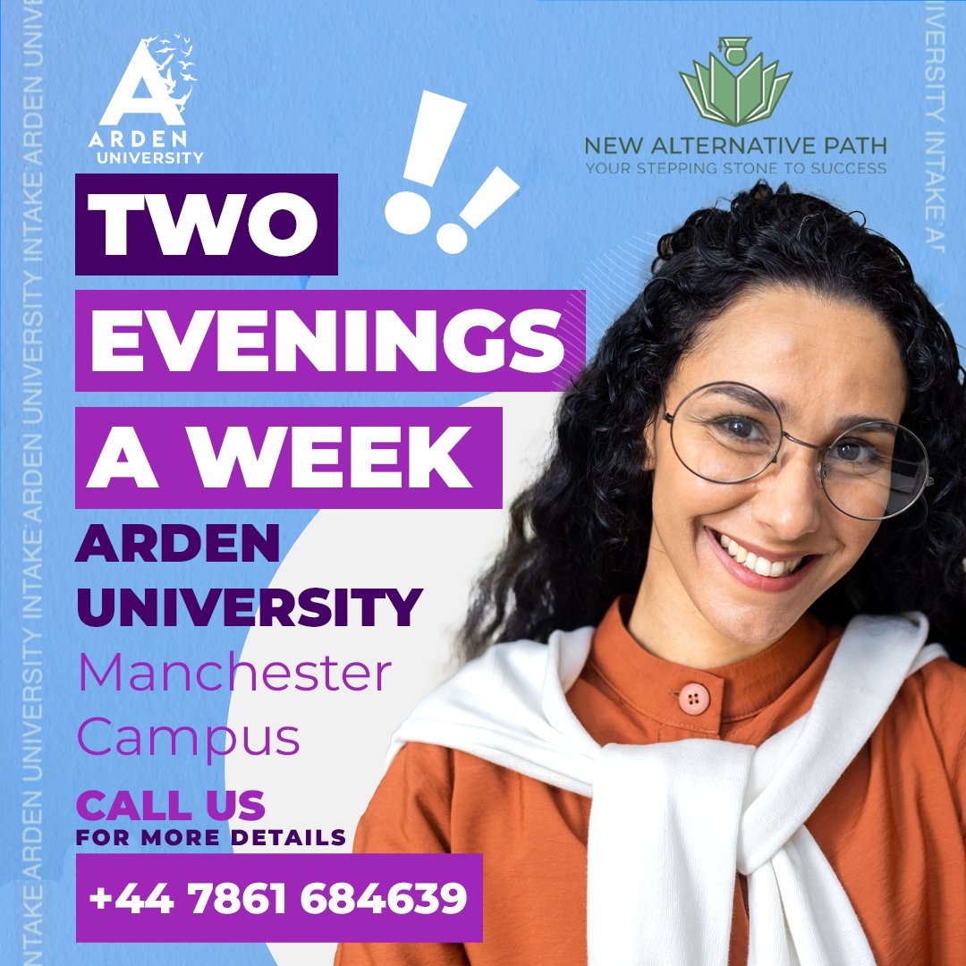 StudRecruitment's tweet photo. ❗️Study in Manchester with Arden University!🚀🚀 ❗️Only two Evenings a week! 2️⃣ 📚 
💸💸 Fantastic Student Finance options 💸💸 
📚 Flexible Learning
🚀 Take your career to the next level 
❗️Take advantage of the unique opportunity to study at Arden University in Manchester.🌟🌟 https://t.co/Ccg7kXb7IH