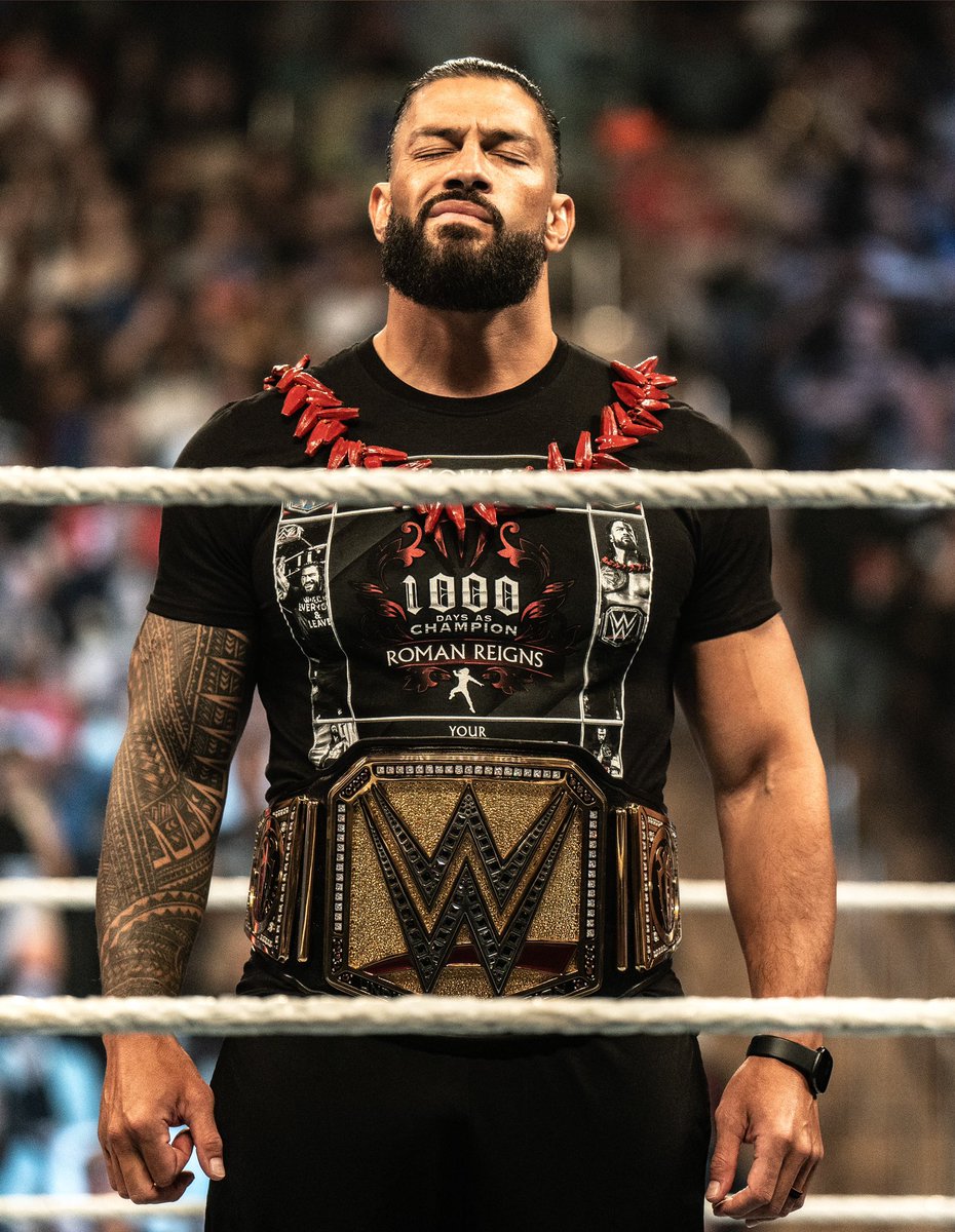 ibeastIess's tweet photo. Fans who are complaining about Reigns not defending his world title every month are failing to see that this makes this title reign that much more special, and how it perfectly fits the character of the Tribal Chief. 
Roman Reigns' title reign is no ordinary wrestling title run. It's more of a legit, realistic world title run, something you see in sports like Boxing and MMA. Yes, he's only had 1 title defense since Mania, that's the same number of defenses as Islam Makhachev or Usyk who've only had one title defense this year. The point is, he's not only a big attraction, but he's THE biggest attraction in this industry, he doesn't need to be constantly defending his world title because now that everytime he does, it feels must see, huge and a big match feel, something no other world champion in this industry is giving. That feeling you get watching a Reigns world title defense, that electricity you get, the goosebumps going through your veins, that's something only the elite of elite stars can do in any competitive sport, and Reigns is one of them. On top of that, Reigns only defending at several occasions, fits perfectly with his Tribal Chief character because he is the literal real life definition of FINAL BOSS; those who want to be at the top of the WWE, of the industry, must beat him, dethrone him, as he is the #1 in the industry, but every wrestler who have tried to defeat the final boss, to beat Roman Reigns so far have FAILED. A lot of people are failing to see the bigger picture and cannot see the pure cinematic artform that is right in front of them. Many are seeing the greatness and once in a lifetime reign we are seeing, but there are those who still deny and refuse to appreciate what's been given to them for the past 3+ years, and they will look back on this in the future when it's too late and appreciate it then, regretting not appreciating what they was witnessing WHEN they was witnessing it. This is the greatest world title reign of all time.