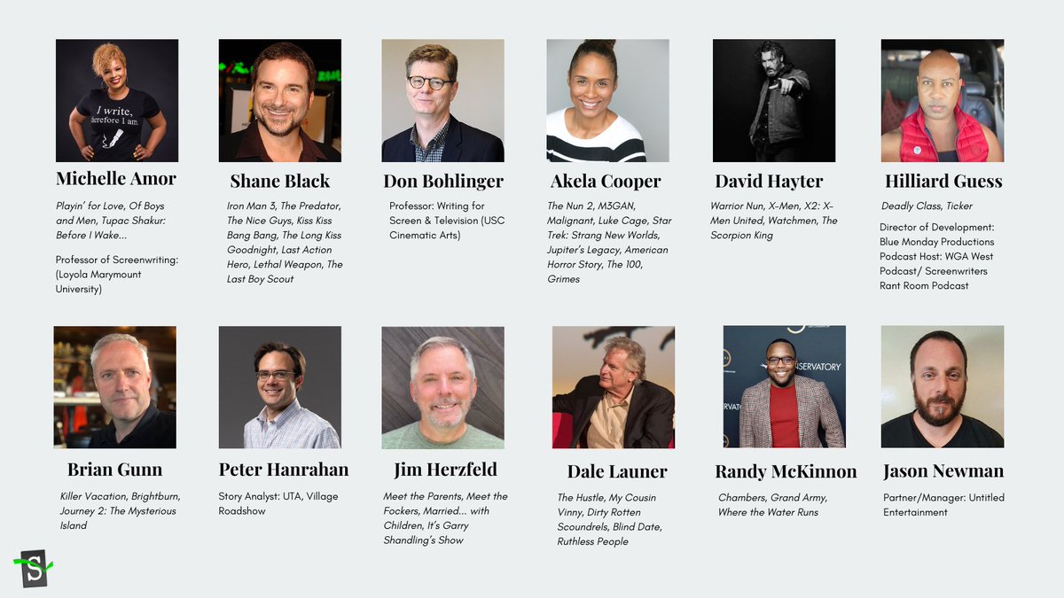 ScriptHop's tweet photo. Our book provides an inside look at what the film industry considers the best standards and practices for creating #pitchmaterials.
Meet our Advisory Board -- with their industry knowledge, they helped to contribute to the #ScriptHopBook. https://t.co/ERcEOqi1SC