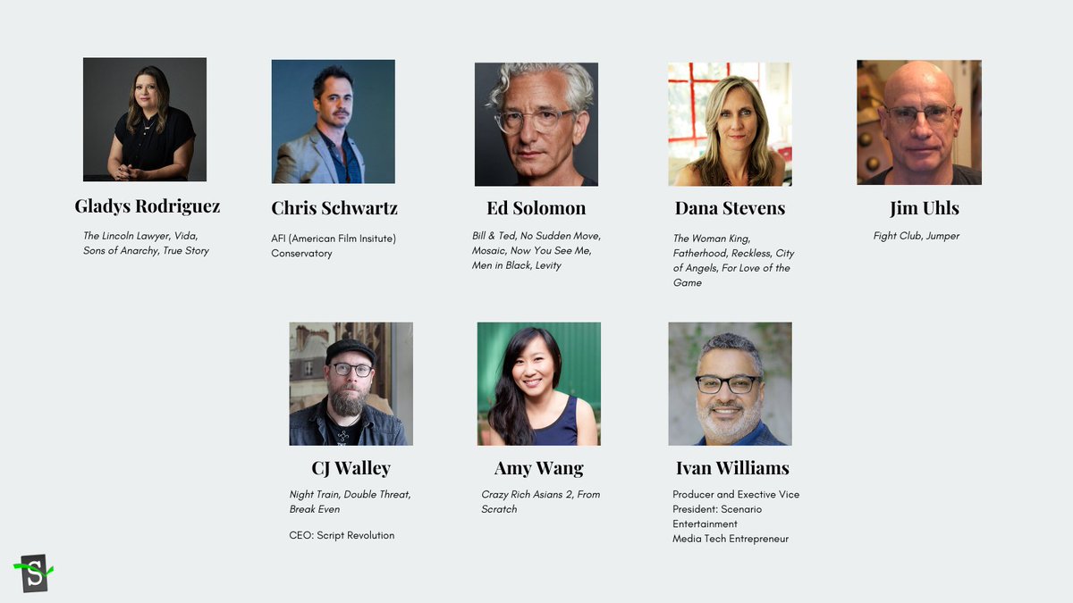 ScriptHop's tweet photo. Our book provides an inside look at what the film industry considers the best standards and practices for creating #pitchmaterials.
Meet our Advisory Board -- with their industry knowledge, they helped to contribute to the #ScriptHopBook. https://t.co/ERcEOqi1SC