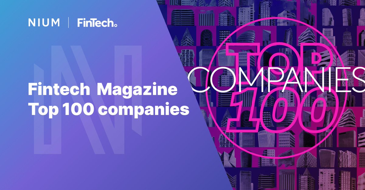 🏆 We’re pleased to announce that @FinTechMagazine has named Nium as one of the Top 100 Companies in 2023 in recognition of our vision, strategy, and best-in-class global real-time payments infrastructure: bit.ly/3EG2YDv Learn more ⬇: nium.com #Fintech