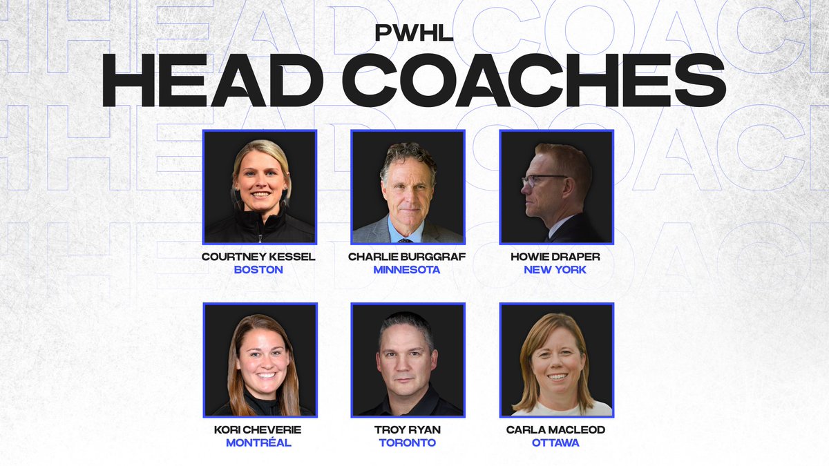 We are proud to announce the six inaugural head coaches of the PWHL! 

We look forward to seeing them build and lead our teams. 
📰 hubs.ly/Q022qGTP0
