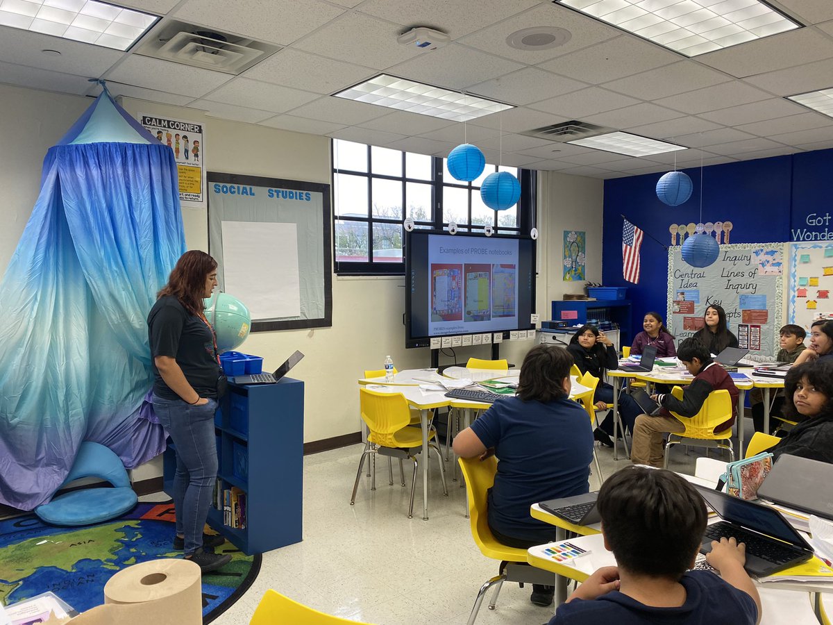 MsMari_0's tweet photo. Shout out to our 5th grade teacher, Mrs. Arauz for being a risk- taker and rolling out Probe Notebooks in her classroom! Way to promote research and student agency in the classroom! @PeelerPirates #peelerpirates #passporttolearning https://t.co/jsf4q7d7DU