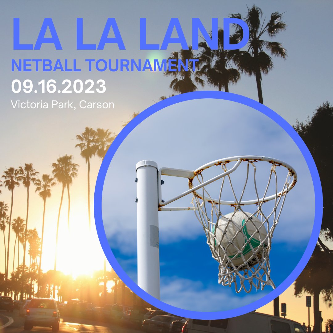 NetballAmerica's tweet photo. ππ TOMORROW! ππ Get ready for an adrenaline-pumped Saturday of netball action in the City of Angels! Tomorrow, the LA Waves are hosting LA LA Land. #LA_LA_LANDNetball #NetballTournament #NetballAction #netball #netballamerica #victoriapark #lawaves #lawavesnetball https://t.co/uTQRglwZUv