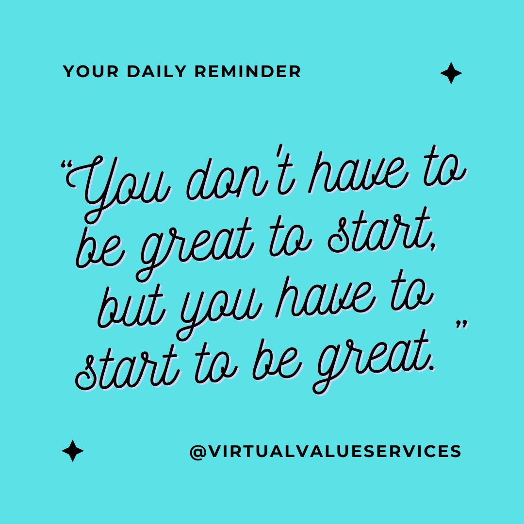 Success doesn't require greatness from the outset; it requires the courage to begin. We're here to help you take that first courageous step towards your goals! #VirtualAssistant #CourageToBegin #AchieveSuccess #VirtualAssistant #ProfessionalSupport #EfficientAssistance