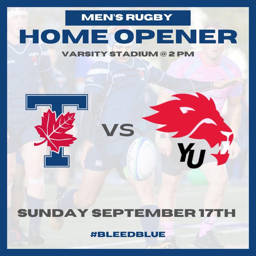BrianNS's tweet photo. University of Toronto Varsity Blues Men's Rugby home opener this weekend against York Lions at Varsity Stadium.

Kickoff is 2pm.

@Varsity_Blues https://t.co/HdbRhRM8bV