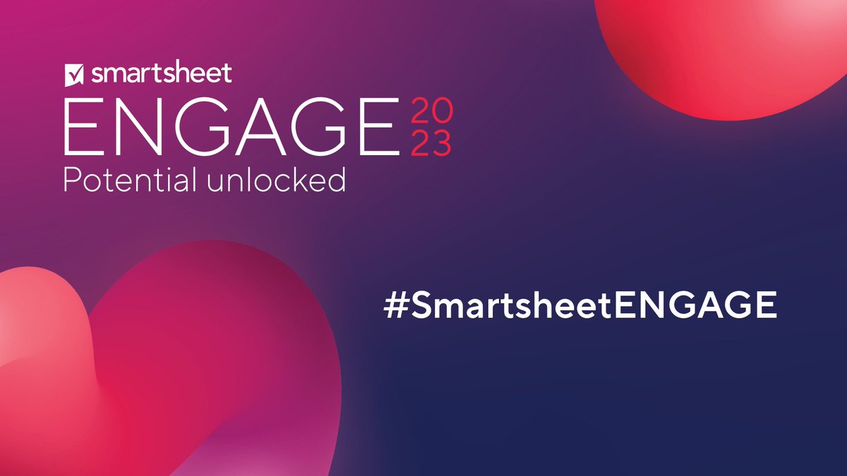 Our live event is sold out, but you can still join #SmartsheetENGAGE virtually! RSVP to our event and watch our opening keynote live on LinkedIn, Sept. 19.

ow.ly/NZlP104TrSi