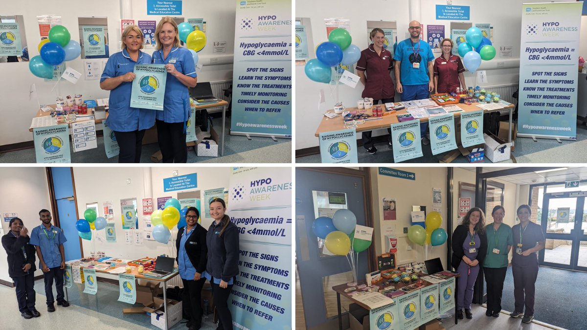 SouthernHSCT's tweet photo. Big thank you to our inpatient diabetes team who have been out and about across Daisy Hill and Craigavon hospitals this week to chat to staff about raising awareness of hypoglycaemia during #HypoAwarenessWeek 🔎
#TeamSHSCT https://t.co/RF9DERRcxc