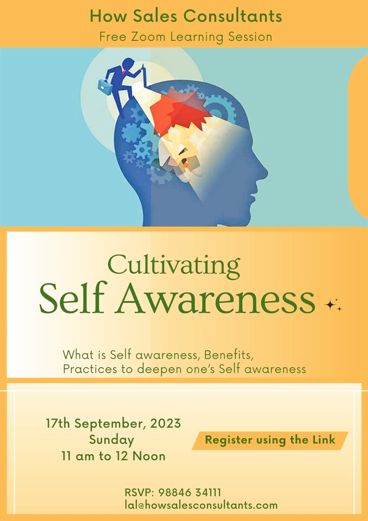 trackmehere's tweet photo. When we analyse self awareness we will be surprised to know that many of us don't know anything.
Let’s explore the subject in detail in this month’s webinar and discuss practices to cultivate deeper awareness about self. Please use the link https://t.co/B1ncqXjS3l and register. https://t.co/ls0YBj1q3H