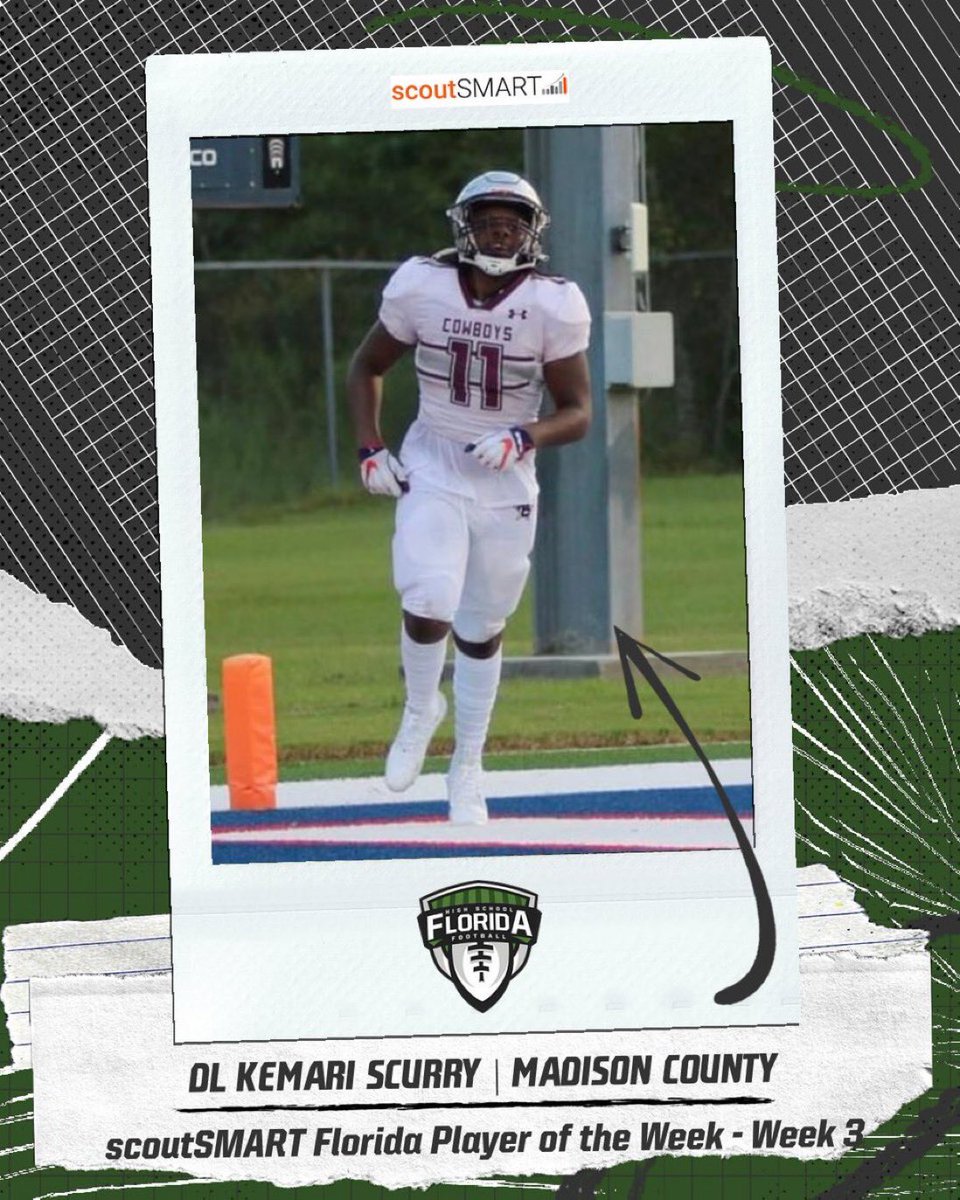 kemariscurry's tweet photo. blessed to be announced as the florida player of the week for week 3๐๐พ@polk_way @MadCoFball @JukeNJive65 @jwentworth42 @damehova9 @Coach2Bless @FlaHSFootball @WCTV @CoachBrooksc @jfletch_18 @leslie_cook331 #boothillballer https://t.co/aKBuvttsAa