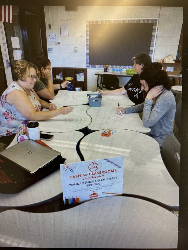 WatsekaHS's tweet photo. Thank you to Casey’s store for awarding Wanda Kendall Elementary in Watseka $10,563.00 in grant funds to purchase dry erase desk to use during curriculum collaboration and training! @caseysgenstore https://t.co/Z4DN5aKxBK