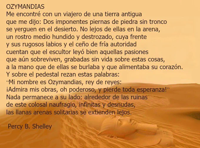 “Ozymandias” es una referencia a un conocido soneto de Percy Bysshe Shelle
