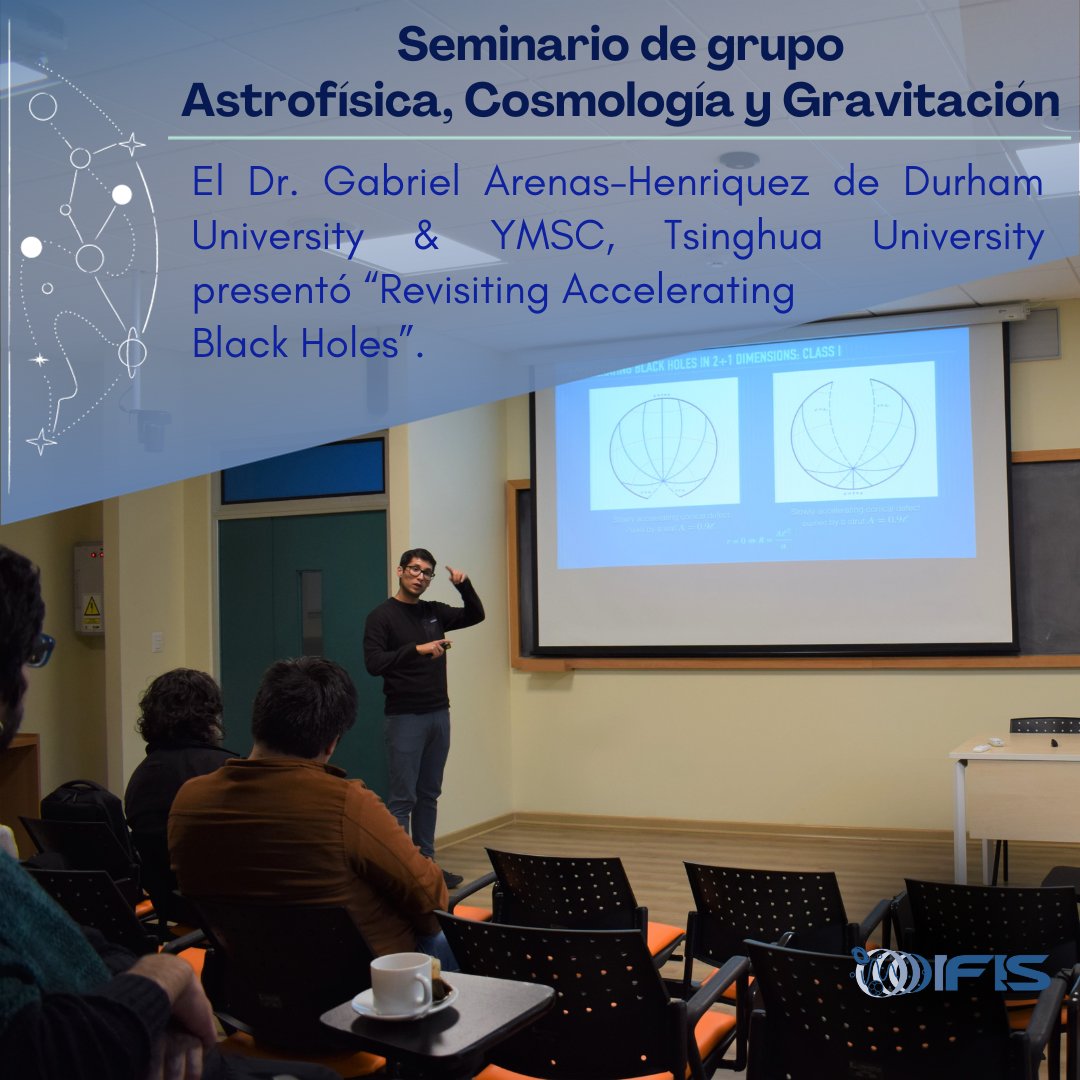 El Instituto de Física recibió al Doctor en Ciencias Matemáticas y exalumno de Licenciatura en Física, Gabriel Arenas-Henríquez, para dar una charla especializada sobre avances en la comprensión de los agujeros negros acelerados.🔭⚫

Revisa más aquí:
✨fis.ucv.cl/noticias-y-act…✨