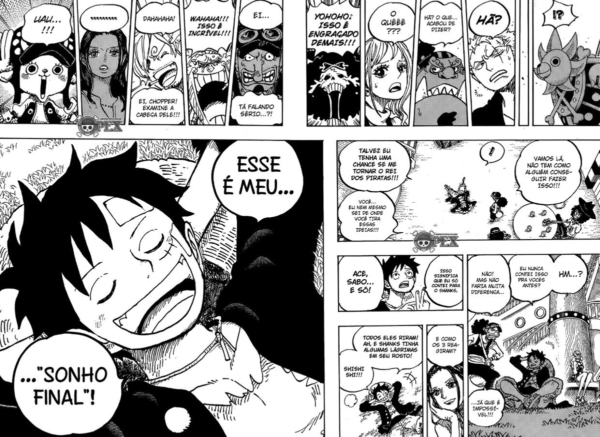 strawedhats's tweet photo. Eu acho incrível q o Oda se ligou q esses objetivos de ser o melhor em algo (típico de protagonistas de shonen) são meio tóxicos e podem causar muita frustração. É por isso que o sonho final do Luffy não vai ser algo tão grandioso quanto ser o rei dos piratas e ta tudo bem https://t.co/hXqoFZHFAp