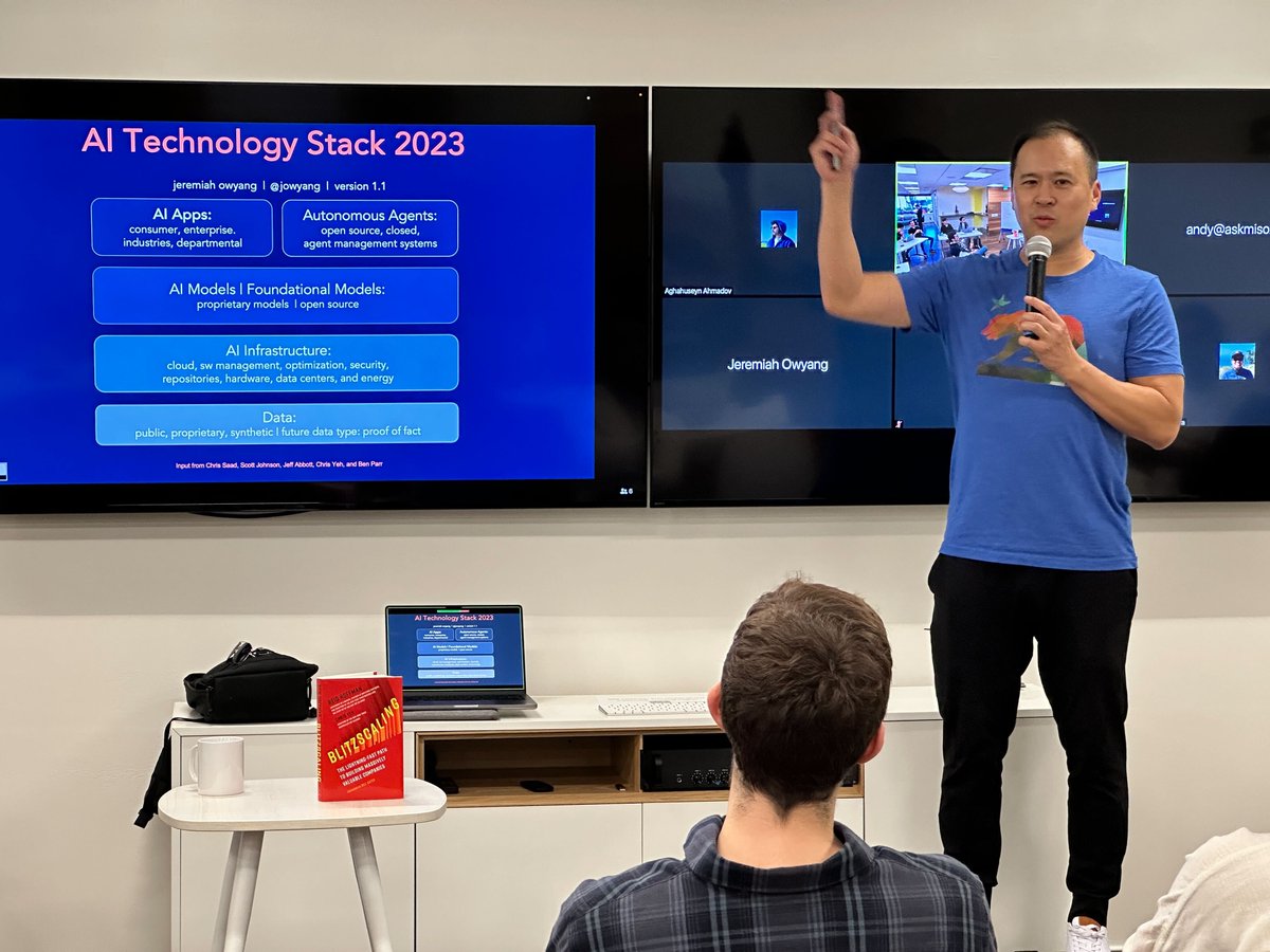 500GlobalVC's tweet photo. Yesterday, @jowyang led a talk with our Gen AI founders on “How to scale your AI startup.”

Jeremiah is a founder, investor, host of the Llama Lounge AI event and Ted AI speaker. Hosted in 500's Palo Alto office, the team got a peek of his upcoming @Techcrunch Disrupt discussion. https://t.co/05cwqcH3hM