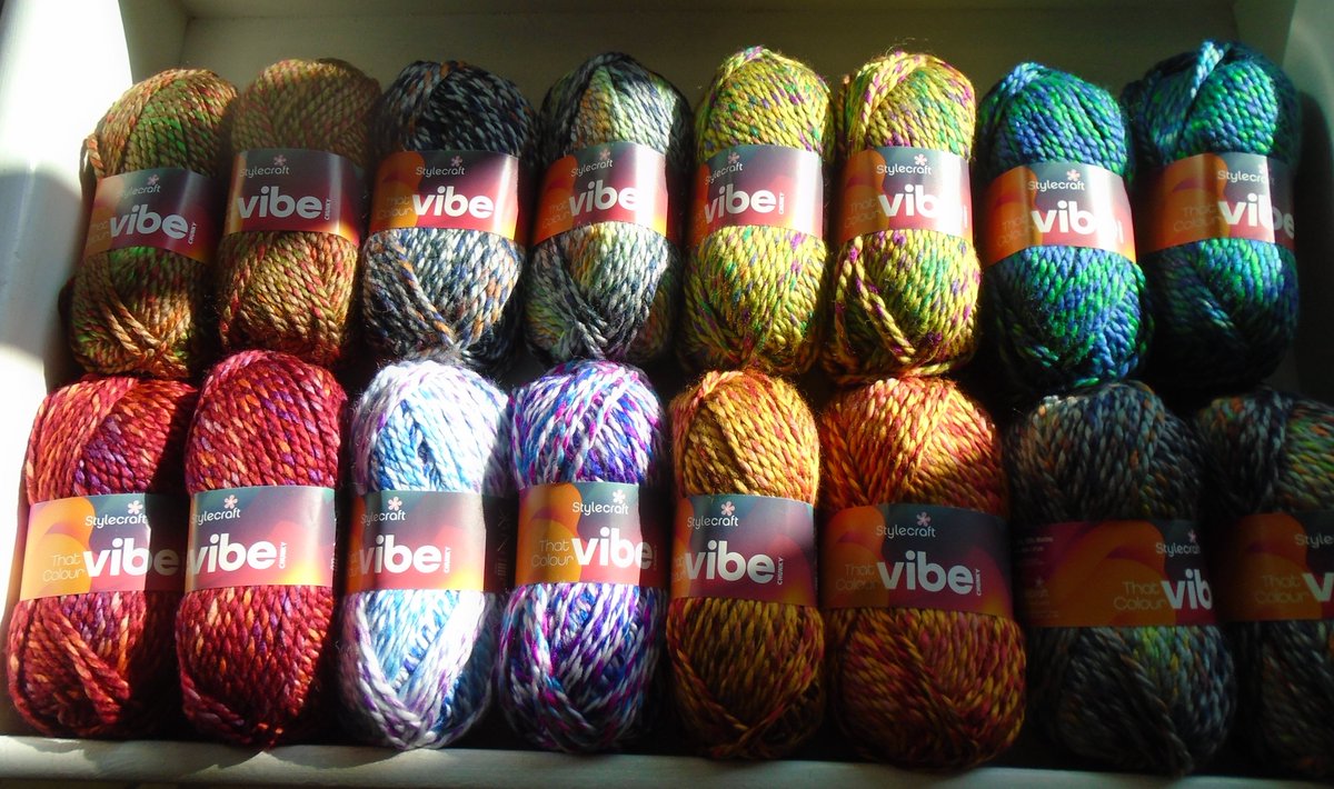 MaDHM3's tweet photo. New in stock: That Colour Vibe from Stylecraft. 85% Premium Acrylic, 15% Marino.  £5.05 per ball.  Free pattern with every purchase, while stocks last. https://t.co/3eWb1JX2bh