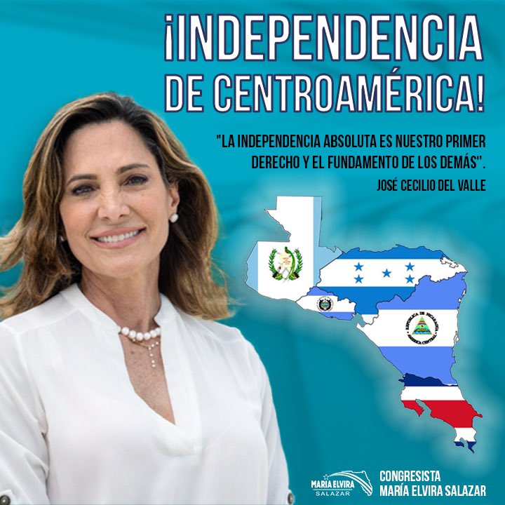 MaElviraSalazar's tweet photo. ¡Dios bendiga a mis hermanos de Costa Rica 🇨🇷, Nicaragua 🇳🇮, Honduras 🇭🇳, El Salvador 🇸🇻 y Guatemala 🇬🇹! https://t.co/f2BSTYbqTZ