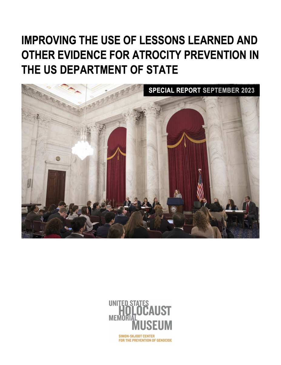 How can the US State Department better use lessons learned from past mass atrocity crises as well as other evidence—such as scientific studies, intelligence analyses, and surveys of experts—to prevent atrocities? Learn more in our new report: ushmm.org/m/pdfs/Improvi…